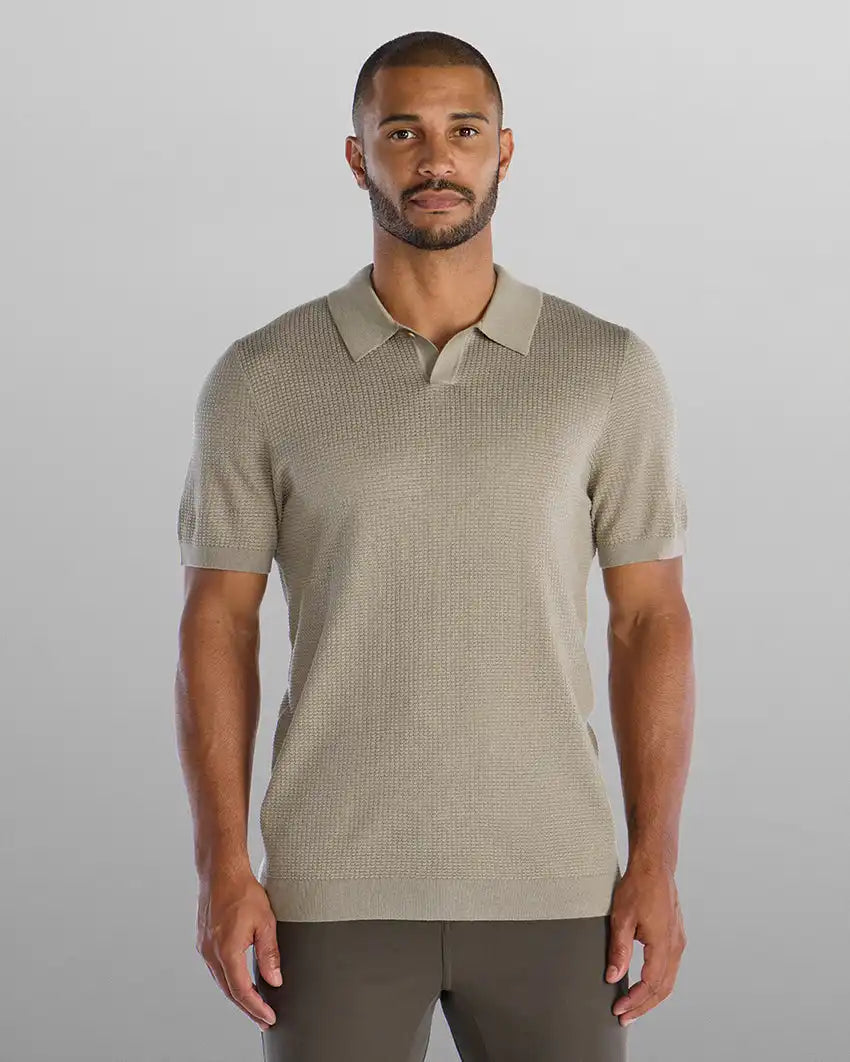 Textured Knit Polo