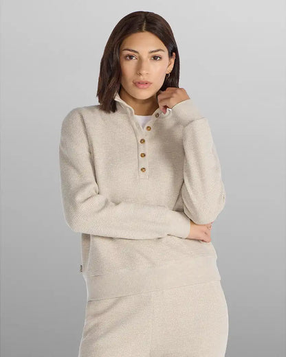 Waffle Knit Collared Pullover