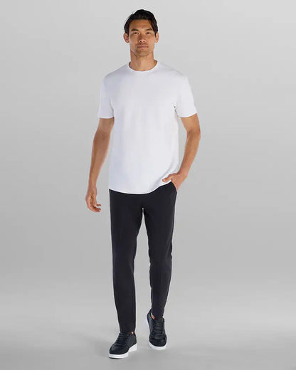 Micro Rib Short Sleeve Drop-Cut