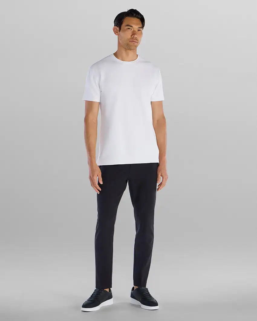 Micro Rib Short Sleeve Split-Hem