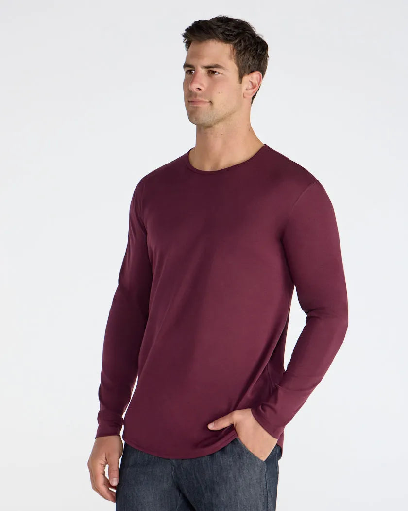 Cotton Long Sleeve Drop-Cut