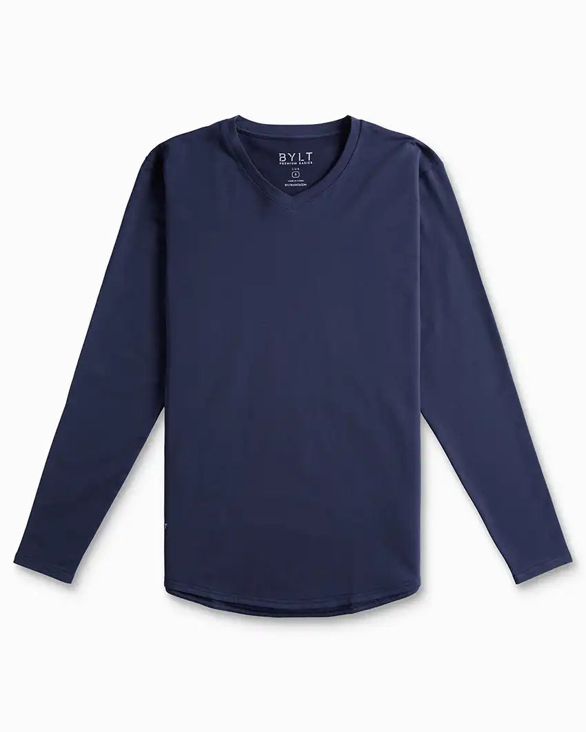 V-Neck Long Sleeve Drop-Cut: LUX