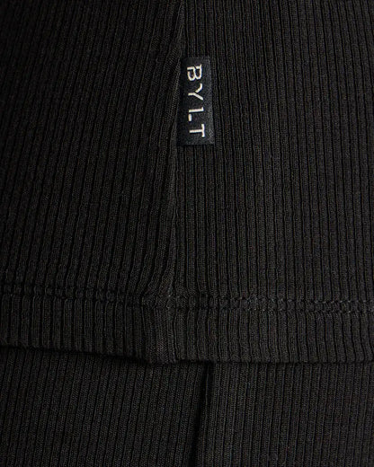 Modal Micro Rib Fitted Long Sleeve