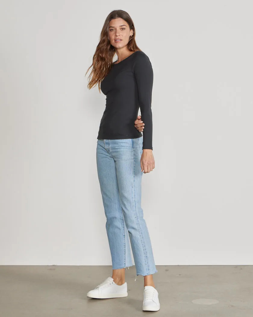 Drift Fitted Boat Neck Long Sleeve