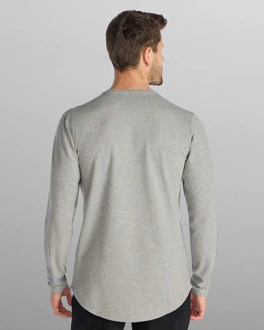 Henley Drop-Cut Long Sleeve: LUX