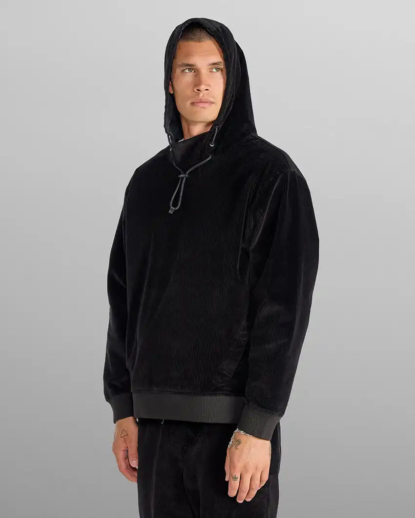 Corduroy Relaxed Mockneck Hoodie