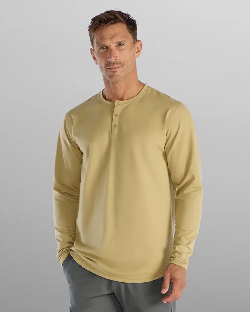 Henley Drop-Cut Long Sleeve: BYLT Signature