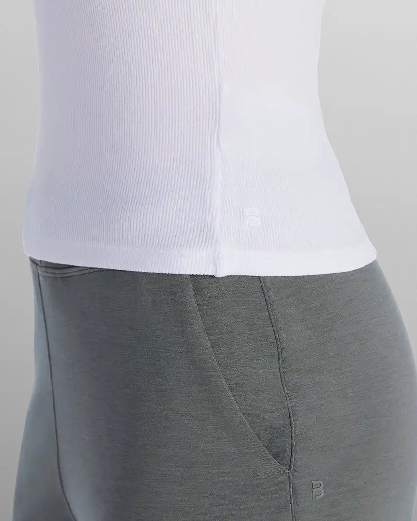 Modal Micro Rib Fitted Short Sleeve