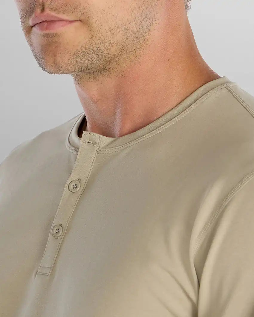 Henley Drop-Cut Long Sleeve: LUX