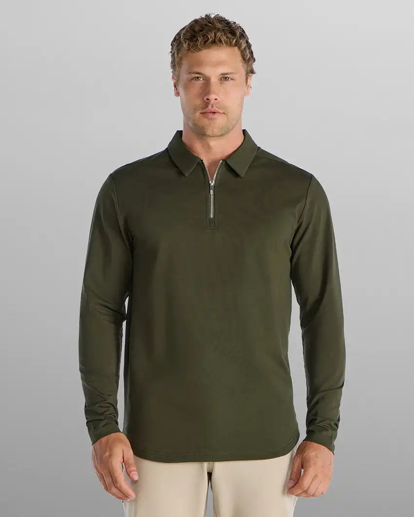 LUX Long Sleeve Zip Polo