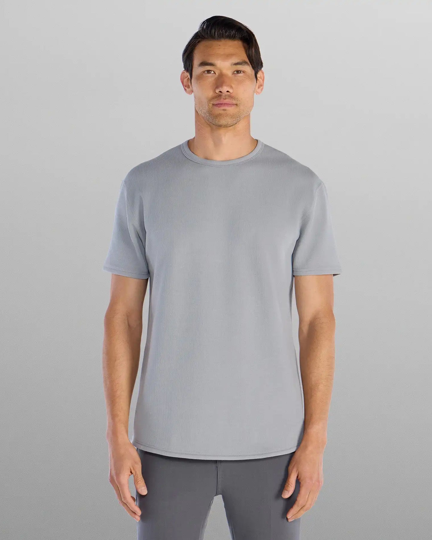 Micro Rib Short Sleeve Drop-Cut