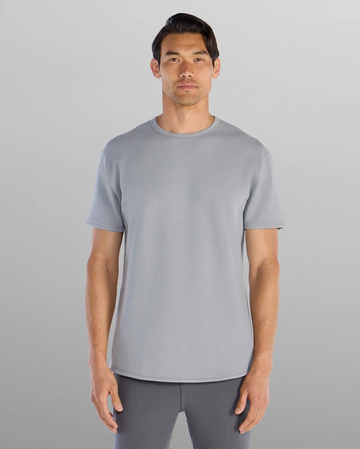 Micro Rib Short Sleeve Drop-Cut
