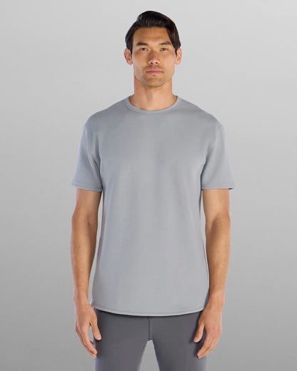 Micro Rib Short Sleeve Drop-Cut