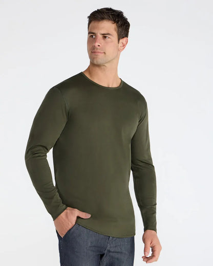 Cotton Long Sleeve Drop-Cut