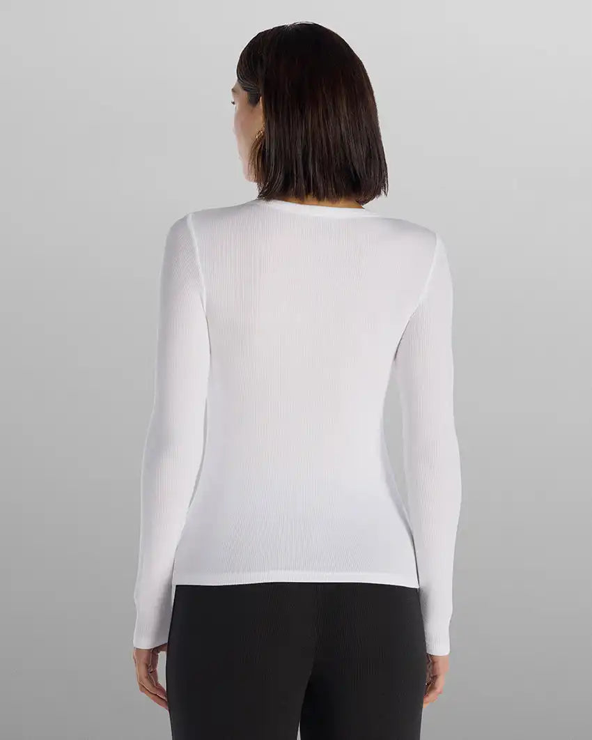 Modal Micro Rib Fitted Long Sleeve