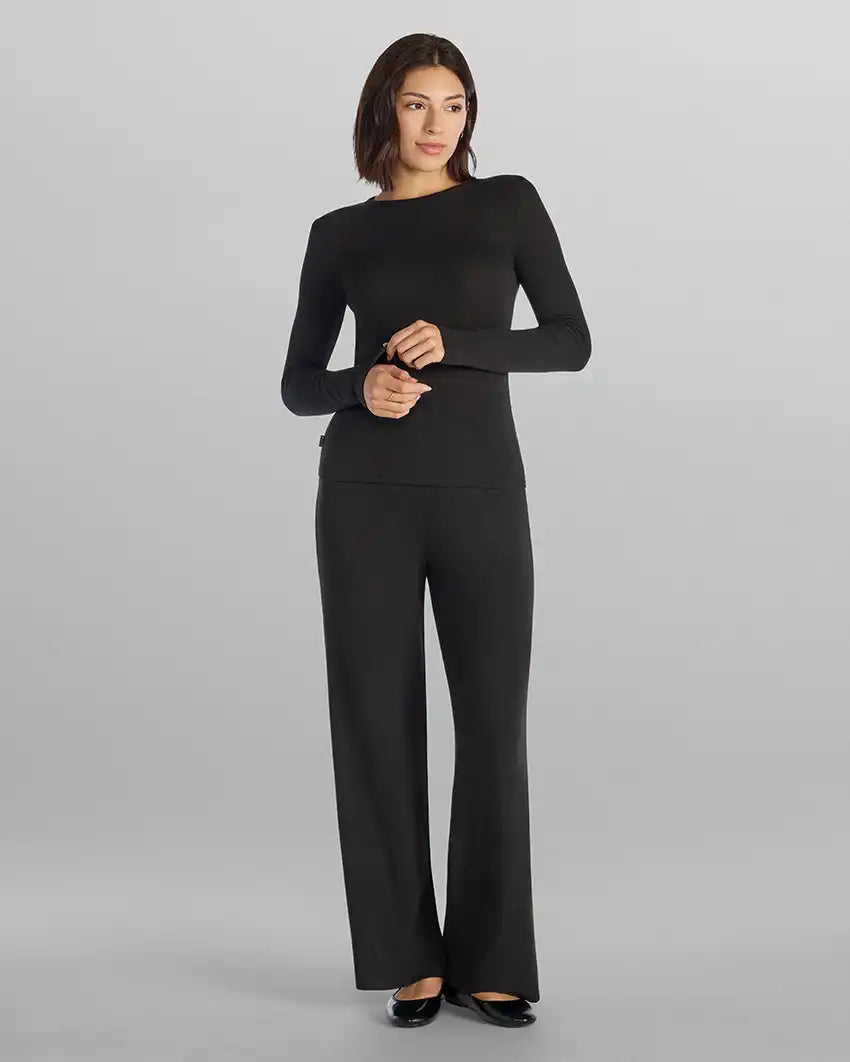 Modal Micro Rib Fitted Long Sleeve