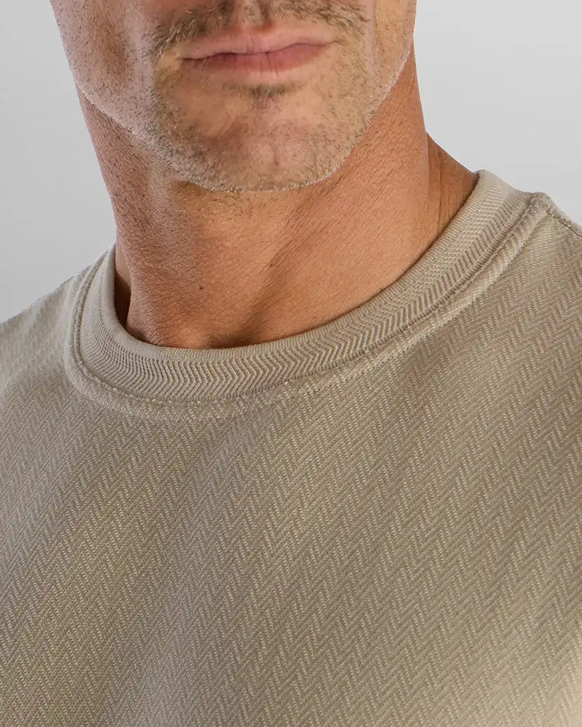 Brushed Herringbone Box Tee