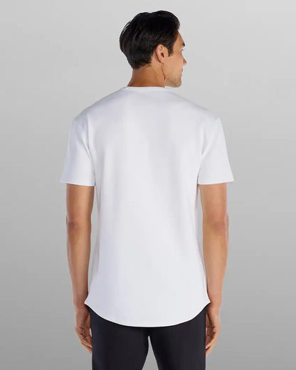 Micro Rib Short Sleeve Drop-Cut