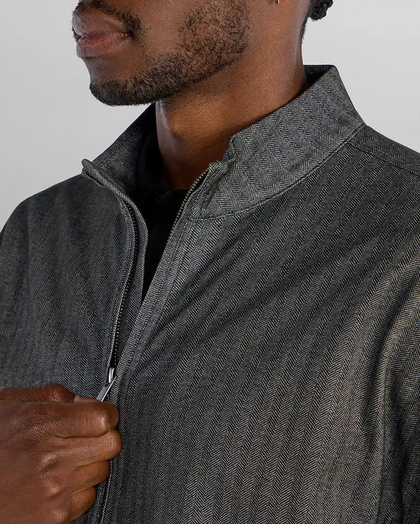 Lightweight Herringbone Full Zip Jacket