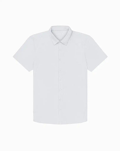 Ribbed+ Short Sleeve Button Down