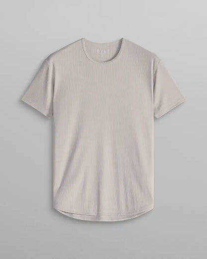 Ribbed Short Sleeve Drop-Cut