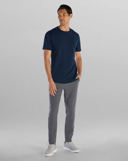 Micro Rib Short Sleeve Drop-Cut