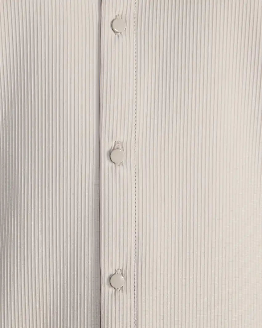 Ribbed+ Short Sleeve Button Down