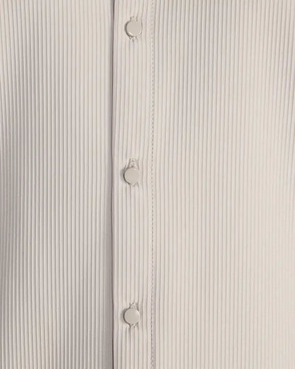 Ribbed+ Short Sleeve Button Down