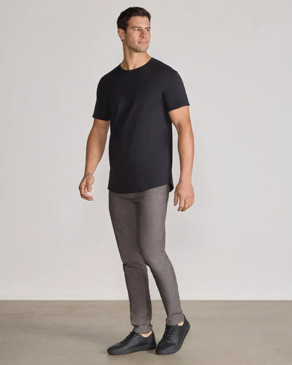 Cotton Short Sleeve Drop-Cut