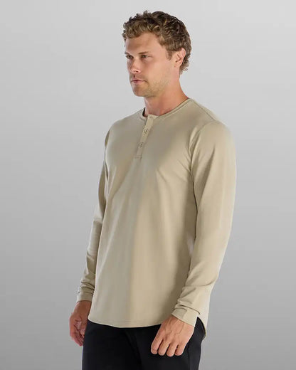 Henley Drop-Cut Long Sleeve: LUX