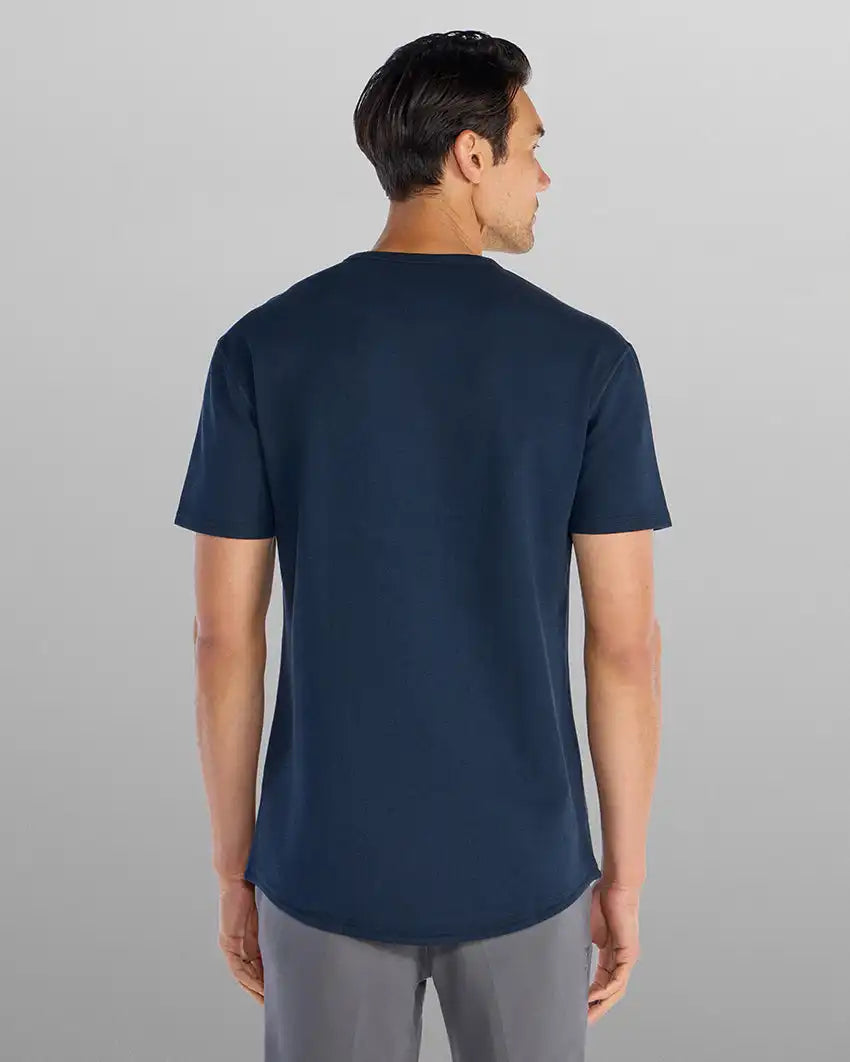 Micro Rib Short Sleeve Drop-Cut