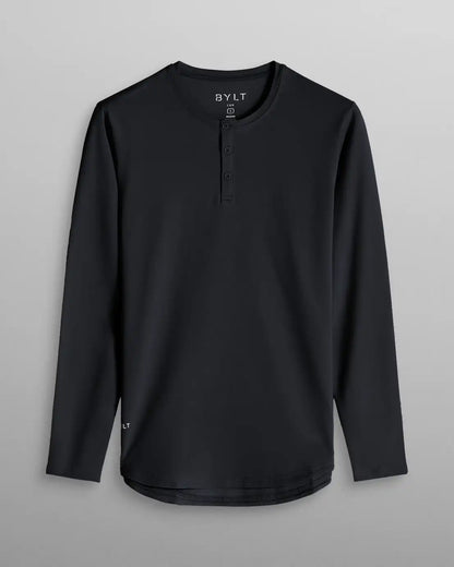 Henley Drop-Cut Long Sleeve: LUX