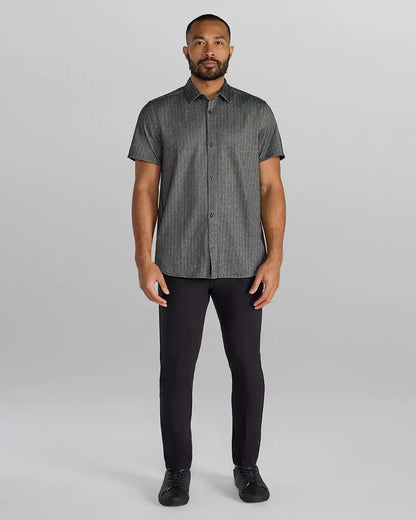 Herringbone Short Sleeve Button Down