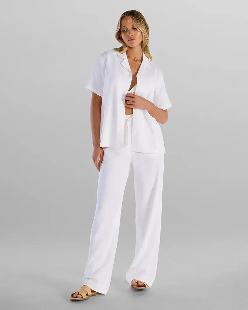 Women's Back to Basics Linen Camp Collar