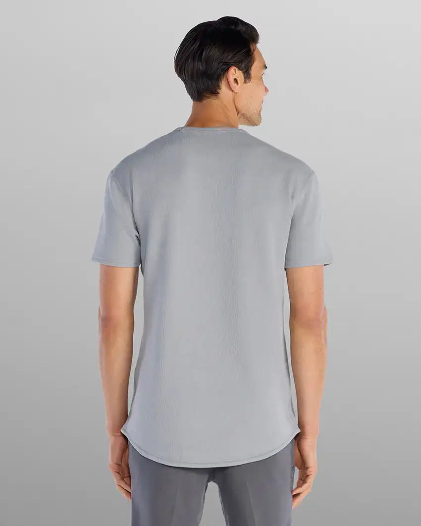 Micro Rib Short Sleeve Drop-Cut
