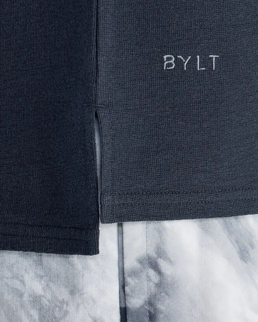 Slub Split Hem Polo