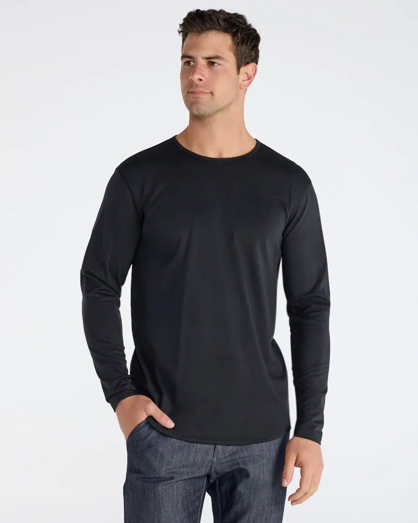 Cotton Long Sleeve Drop-Cut