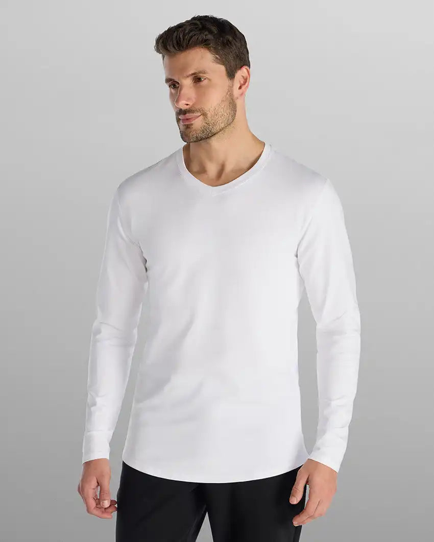 V-Neck Long Sleeve Drop-Cut: LUX