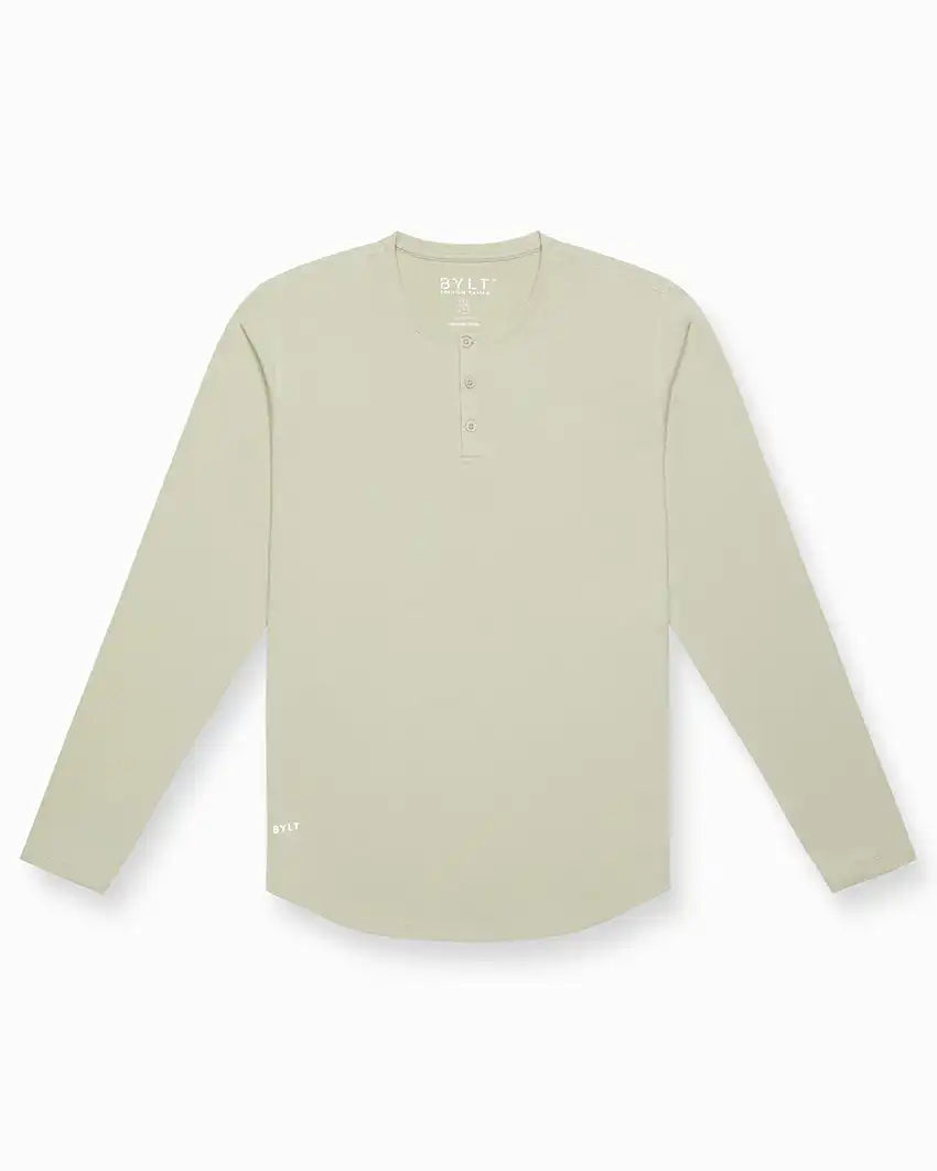Henley Drop-Cut Long Sleeve: LUX