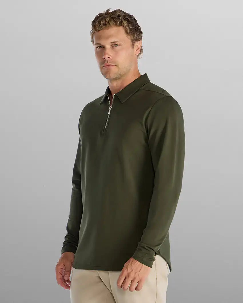 LUX Long Sleeve Zip Polo