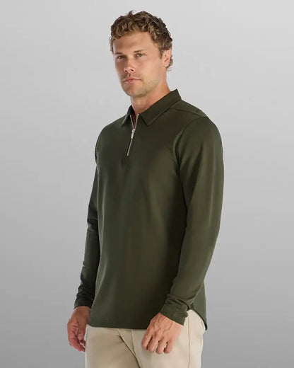 LUX Long Sleeve Zip Polo