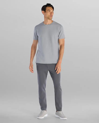Micro Rib Short Sleeve Split-Hem