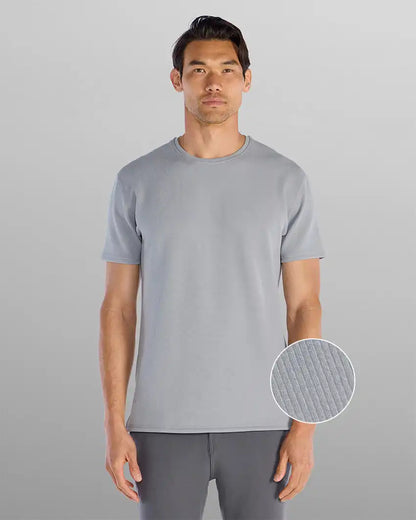 Micro Rib Short Sleeve Split-Hem