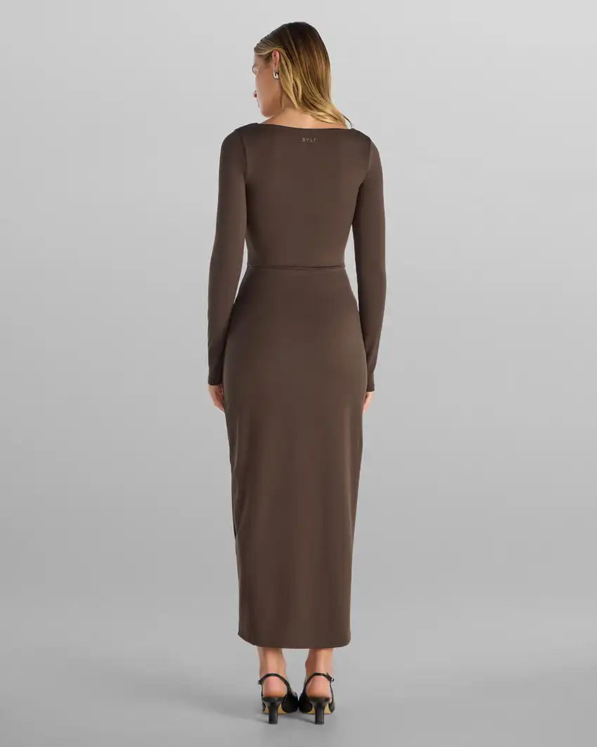 Balm Square Neck Long Sleeve Maxi Dress