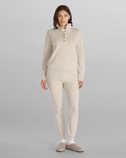 Waffle Knit Collared Pullover