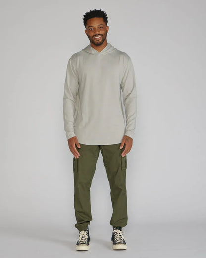 Hooded Drop-Cut Long Sleeve