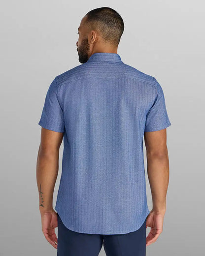 Herringbone Short Sleeve Button Down