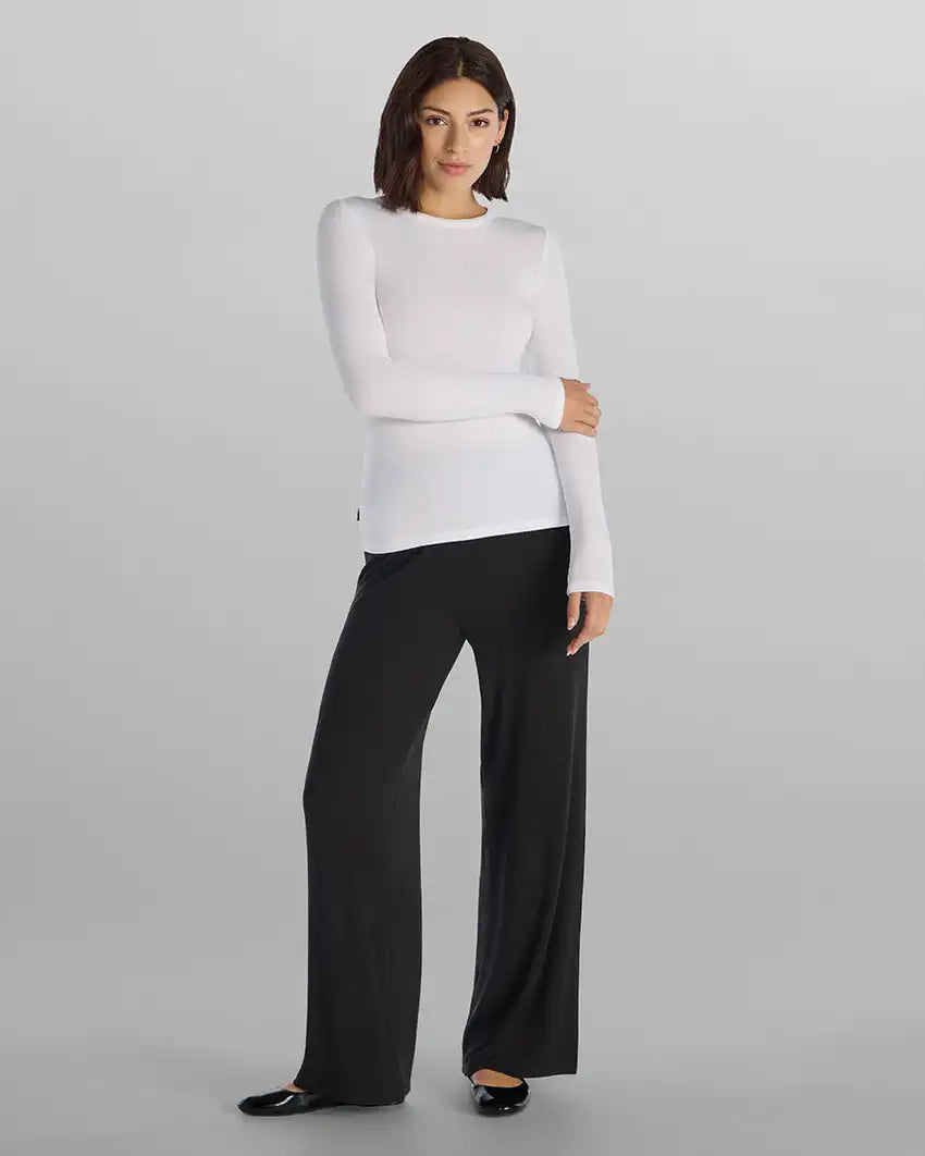 Modal Micro Rib Fitted Long Sleeve
