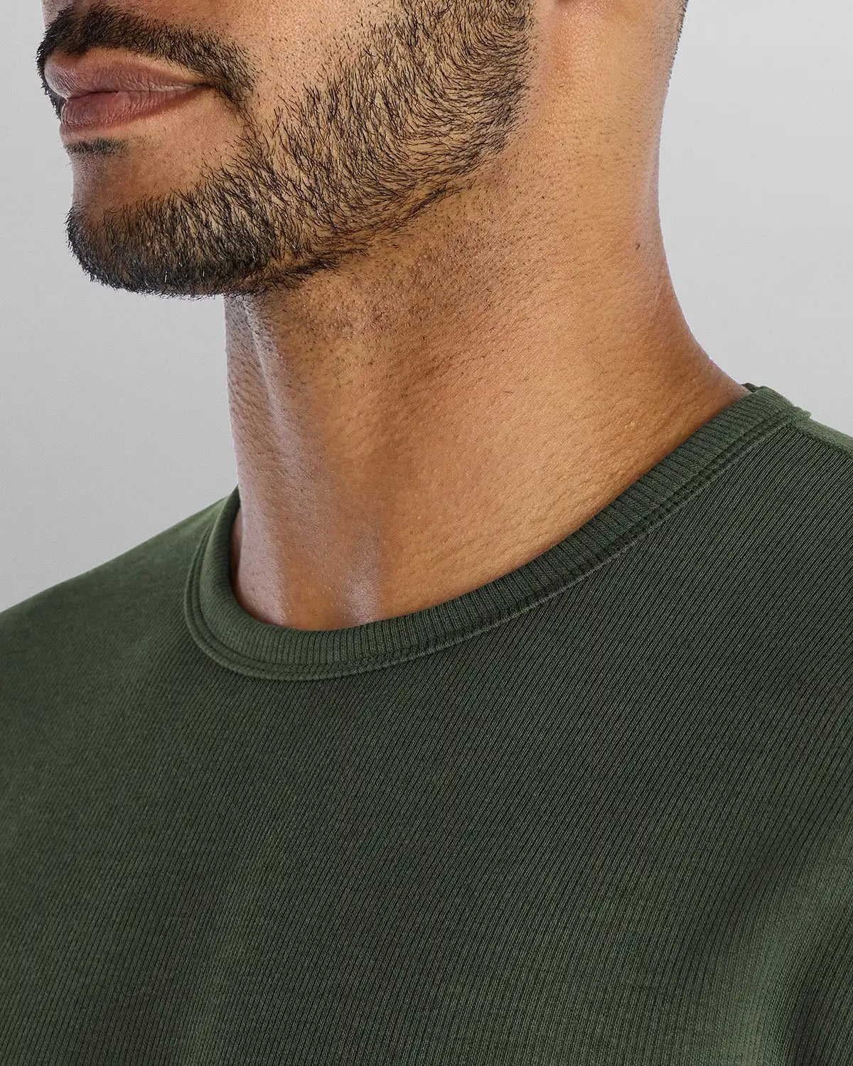 Micro Rib Short Sleeve Drop-Cut