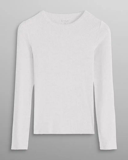 Modal Micro Rib Fitted Long Sleeve
